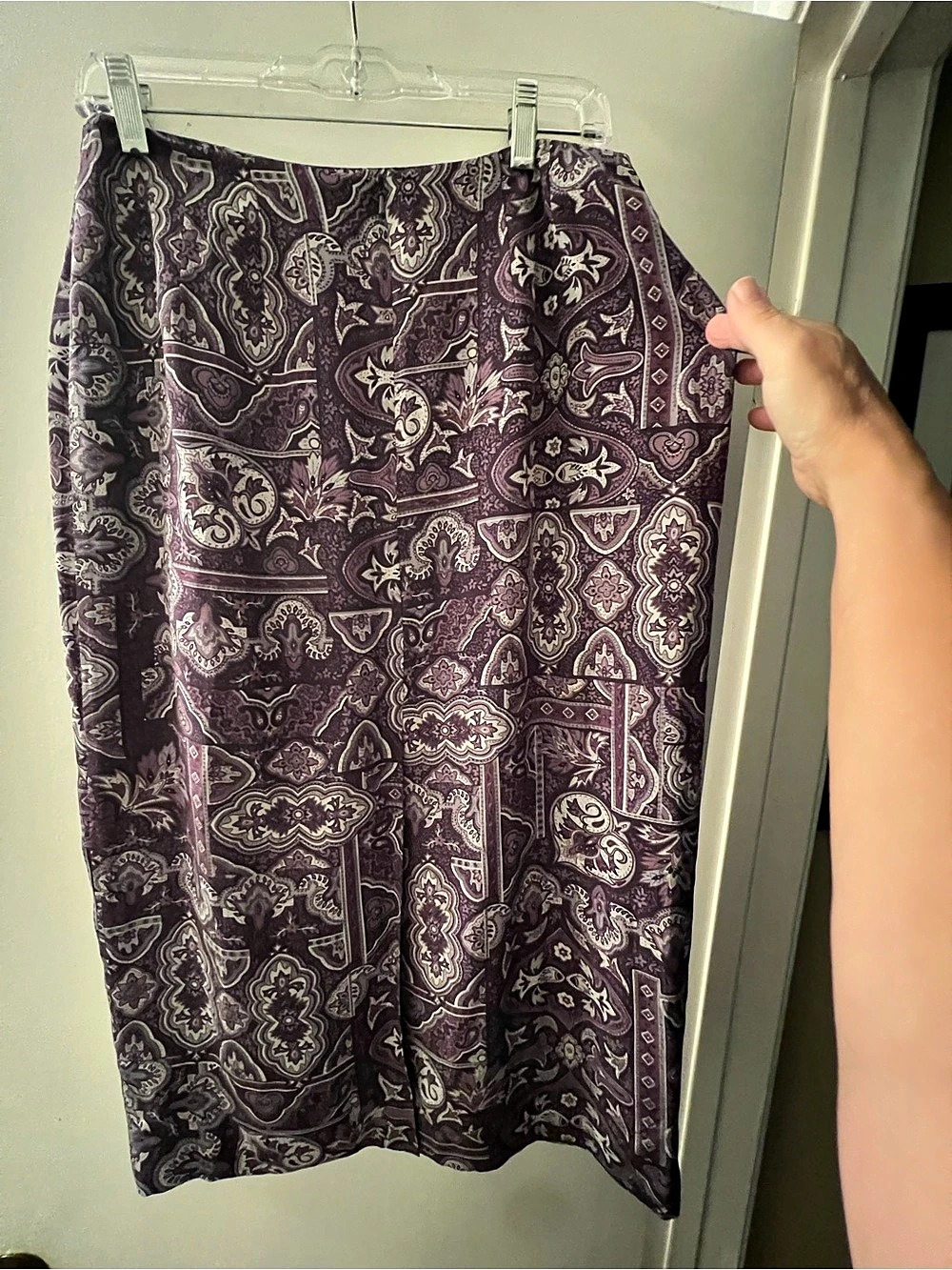 Talbots Paisley Silk Midi Skirt Size Petite 12 Like New